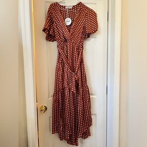BRAND NEW Polka Dot Petal & Pup Midi dress